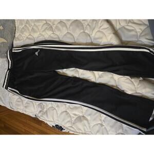 Adidas Kids' Black Casual Pants with White Stripes